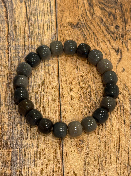 10mm Gray Barrel Beads