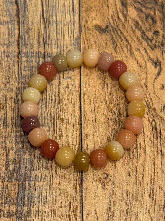 10mm Earthy/ Pink Barrel Beads