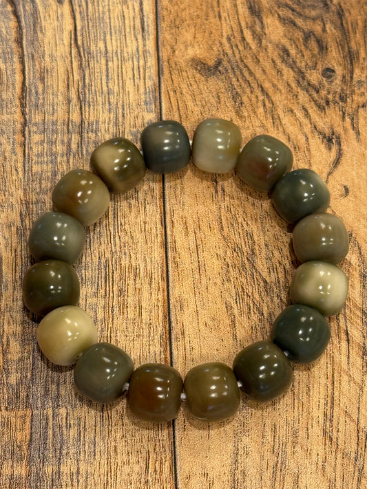 13mm Earthy Mixed Color Barrel Beads