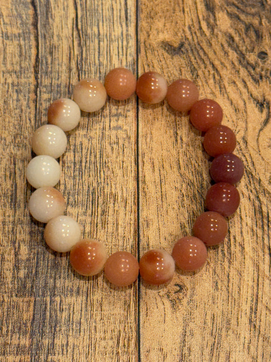 12mm Peachy Pink Ombre Round Beads