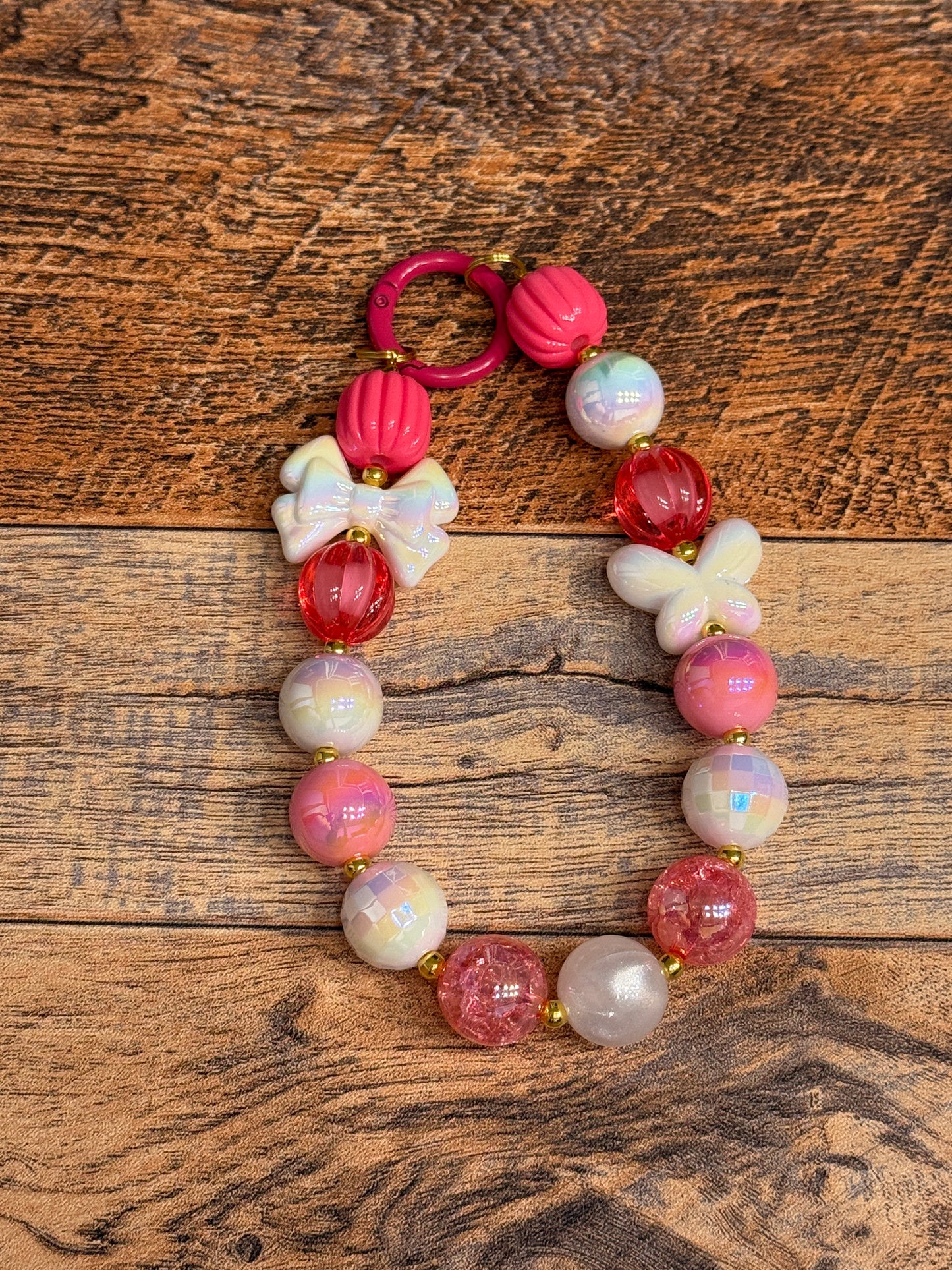 Small Pink Phone Strap/ Keychain