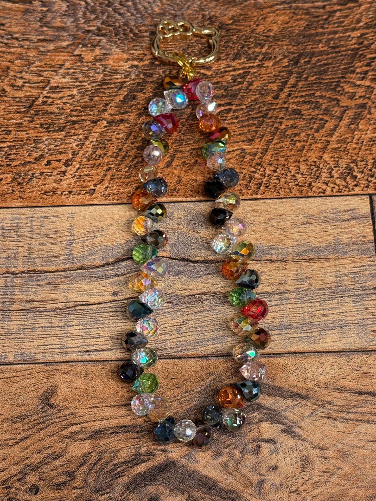 Glass Beaded Phone Strap/ Keychain- Multicolored