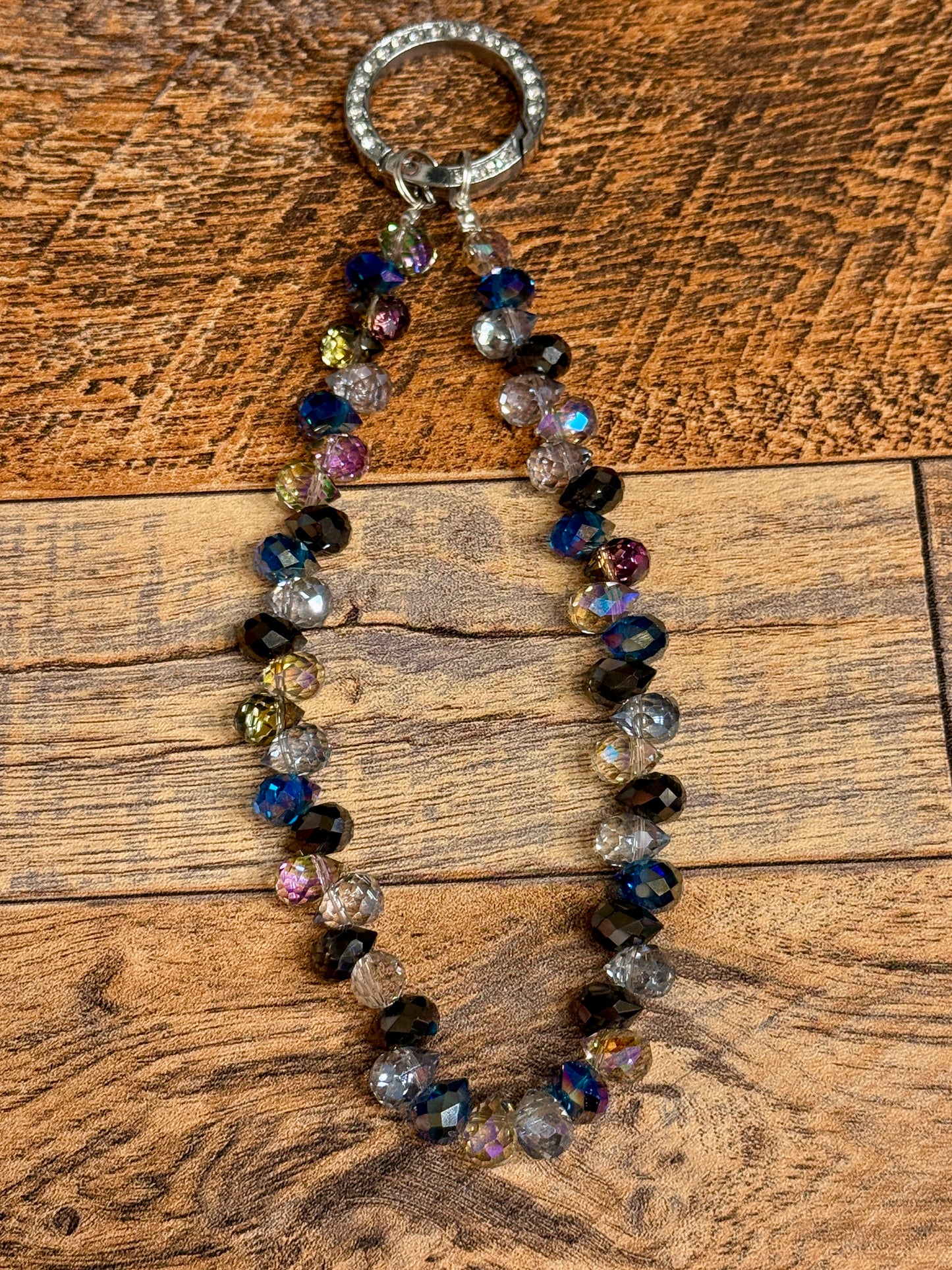 Glass Beaded Phone Strap/ Keychain- Dark