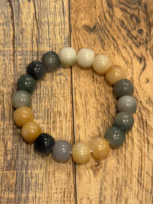 12mm Earthy Mix Color Barrel Beads