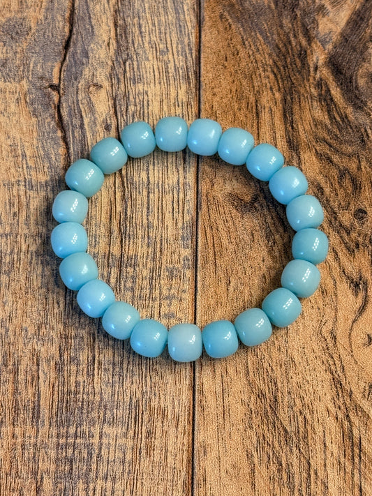 10mm Light Blue Barrel Beads