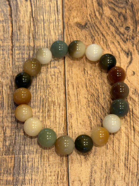 12mm Earthy Mixed Round Beads