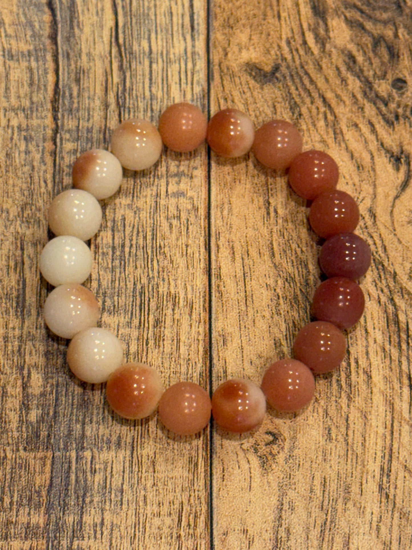 12mm Peachy Pink Ombre Round Beads