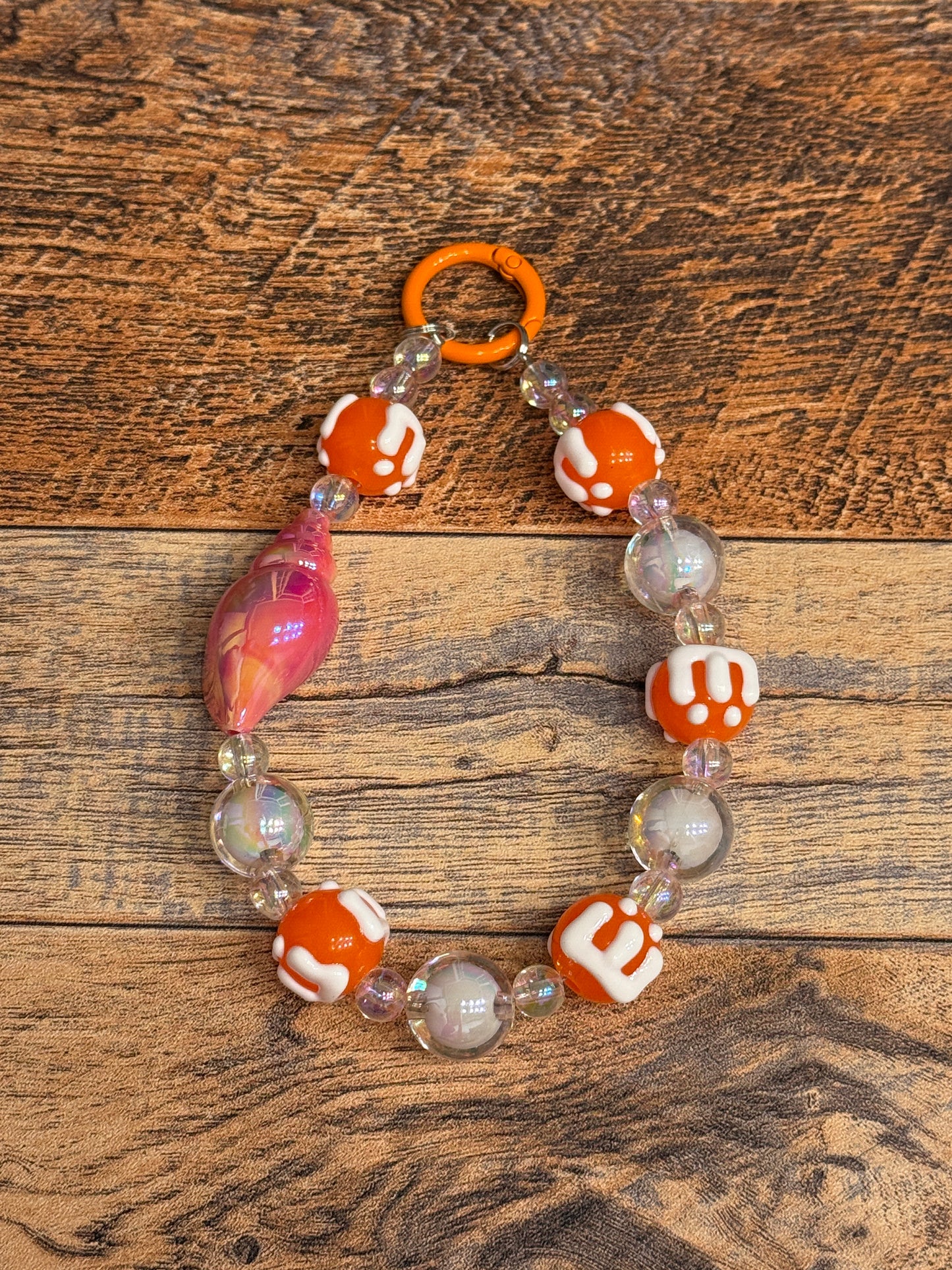 Small Orange Phone Strap/ Keychain