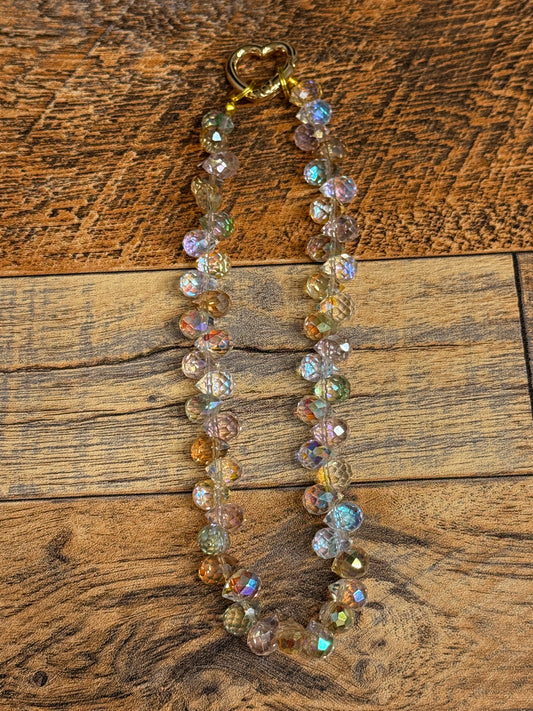 Glass Beaded Phone Strap/ Keychain- Pastel