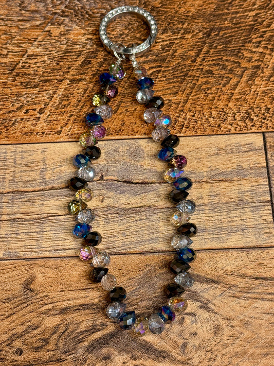 Glass Beaded Phone Strap/ Keychain- Dark