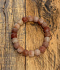11mm Marbled Pink Barrel Bead