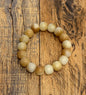 12mm Light Brown/ Cream Barrel Beaded